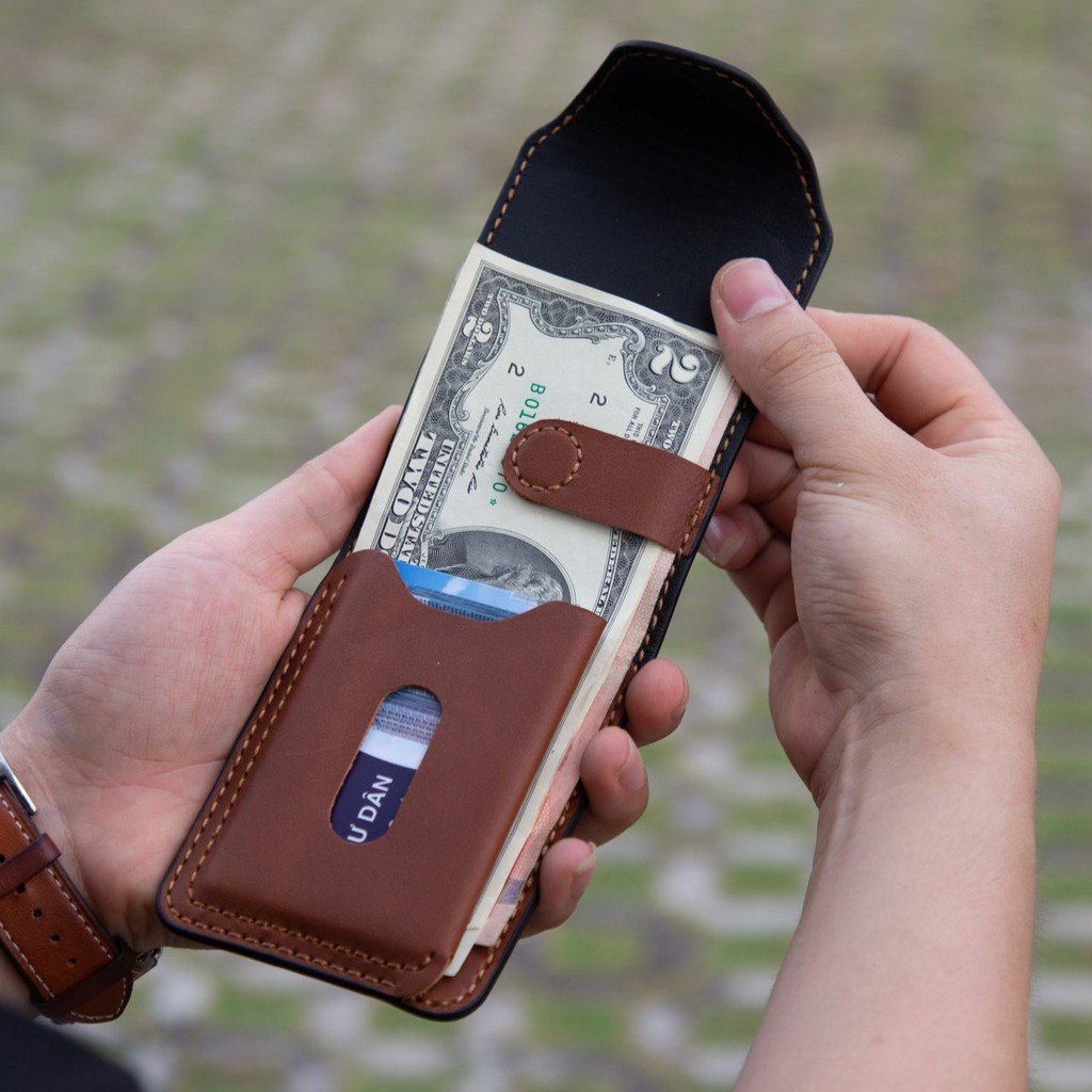 Ví Nam Nữ Da Bò Cách Điệu Thời Trang, Bóp Nam Nữ Da Bò Mini Cao Cấp Nhỏ Gọn SEN3 Bảo Hành Da 12 Tháng