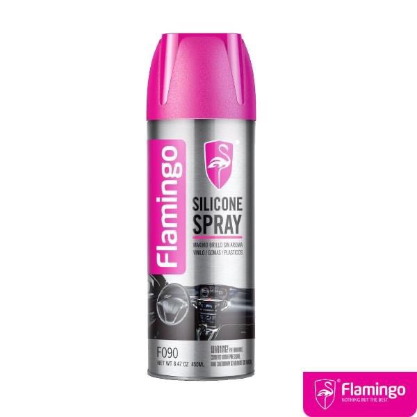 Bình xịt bọt Flamingo Silicone Spray F090L Hương Chanh - Đánh bóng đồ da và gỗ trên ô tô