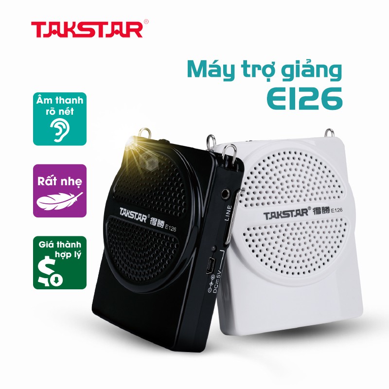 【Chính hãng】Takstar  E126 loa mic Máy trợ giảng, loại có dây, mini, sạc nhanh, hướng dẫn viên, Giáo viên