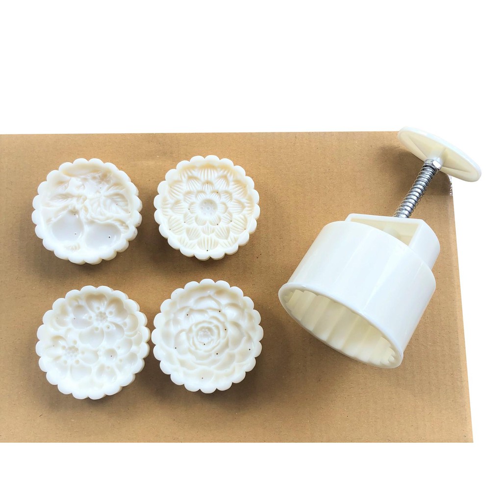 Khuôn Nén Lò Xo 4 Mặt  Làm Bánh Trung Thu 150 Gram