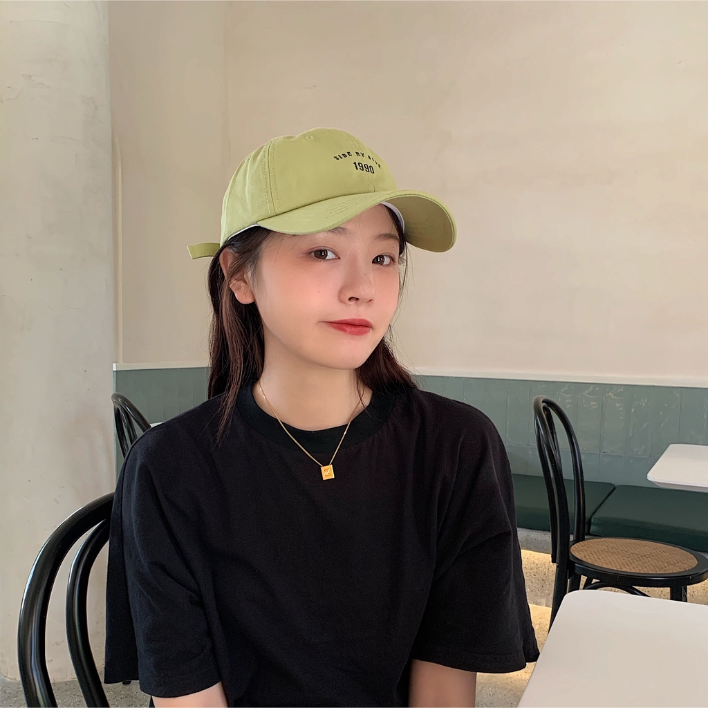 Mũ lưỡi trai mềm thêu chữ kiểu dáng Nhật Bản đơn giản