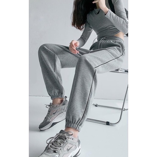 Quần Bomber Unisex Bo Gấu Nữ sọc đen trắng thể thao m606
