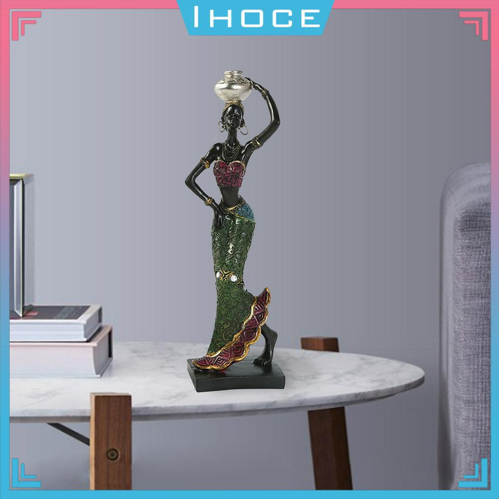 Mô Hình Tượng Người Đẹp Châu Phi Bằng Nhựa Resin Phong Cách Vintage Sáng Tạo Dành Cho Trang Trí Phòng Khách / Tiệc Cưới