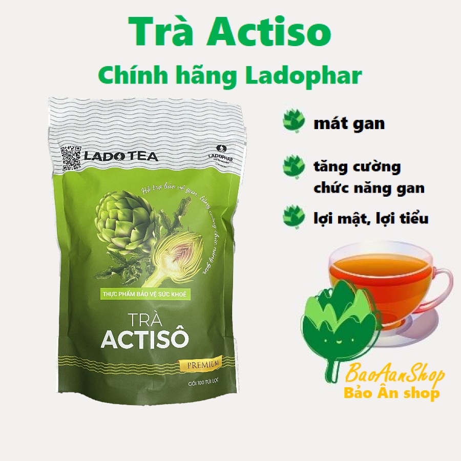 TRÀ TÚI LỌC ATISO/ACTISO LADOPHAR 100 GÓI