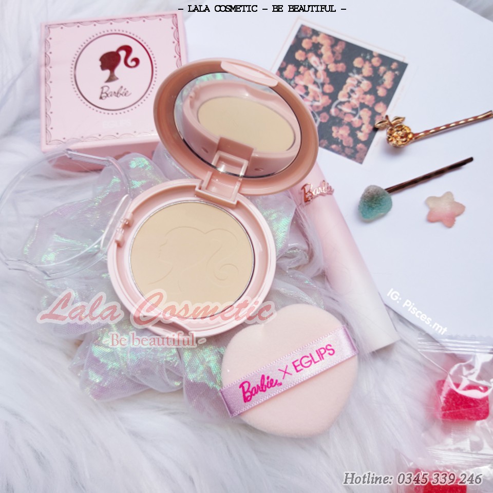 [HÀNG CHÍNH HÃNG] Phấn phủ dạng nén kiềm dầu Eglips Barbie Blur Powder Pact 9g bản GIỚI HẠN