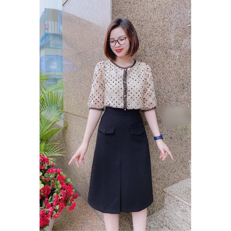 Chân váy A dài nắp túi | BigBuy360 - bigbuy360.vn