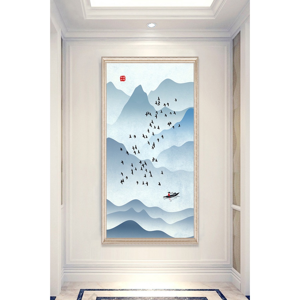 In hình ép gỗ Laminate TRANH HÀNH LANG TRUNG QUỐC - Mẫu 50 (50x75, 60x90, 70x110). In ảnh theo yêu cầu