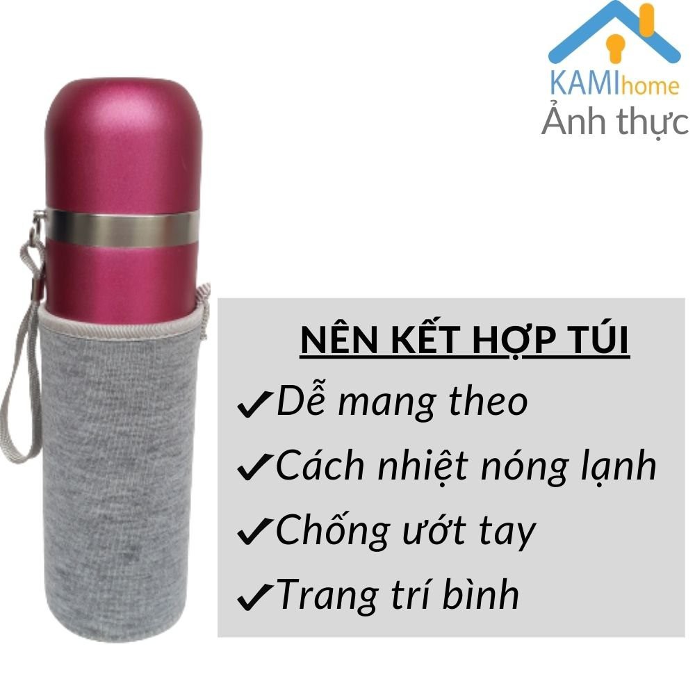 Bình giữ nhiệt inox 500ml hình in Kami22001