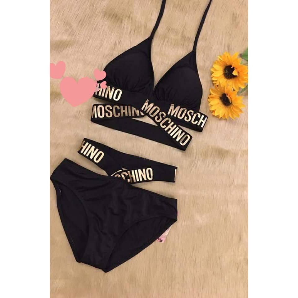 [ HÀNG SẴN+ CHẤT ĐẸP] Bikini 2 mảnh Moschino đai chéo sexy
