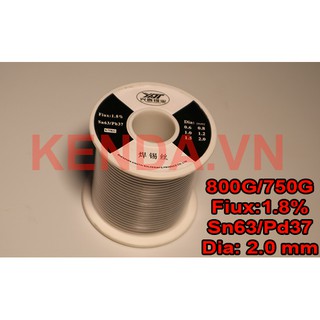 Thiếc hàn lõi Nhựa Thông 2.0mm 800G Sn63/Pd37 100% (Chì hàn) Sập Giá