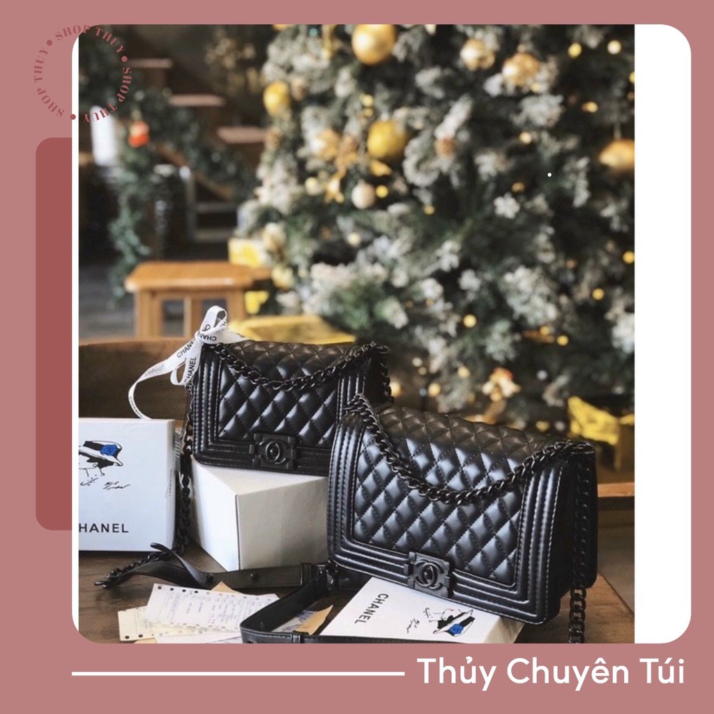 Túi Ô trần Trám dáng boy khoá đen