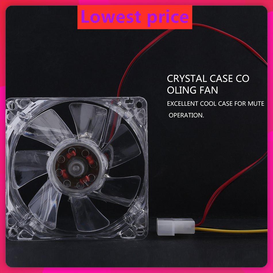 Computer Fan 4 LED 80mm 8025 8cm Silent PC Computer Case Cooler Fan Mod