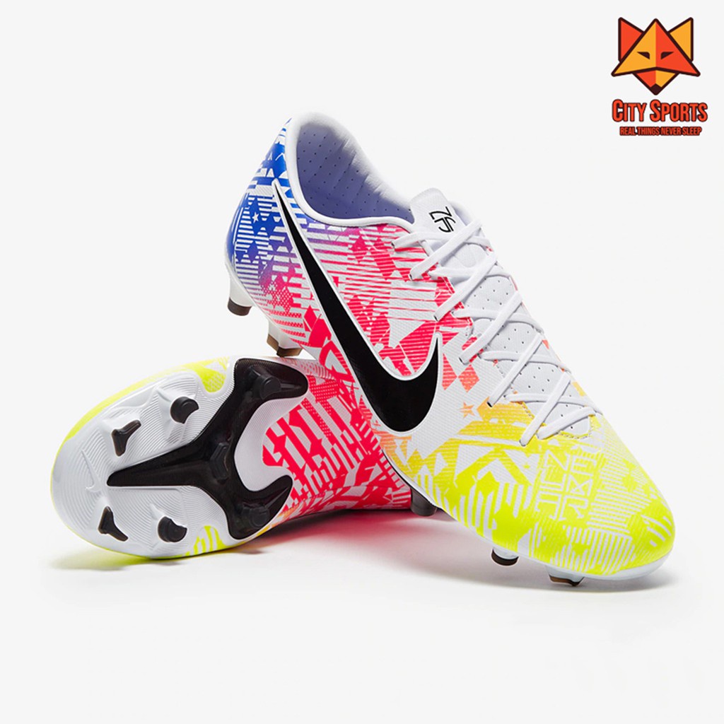 【Giày chạy thể thao】Giày đá bóng chính hãng Nike Mercurial Vapor XIII Academy Neymar Jr. FG – White/