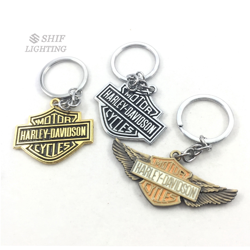 Móc khóa họa tiết chữ Harley Davidson phối hình đôi cánh độc đáo