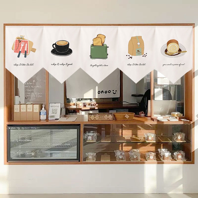 Rèm Cửa Ngắn Họa Tiết Tam Giác Trang Trí Nhà Cửa