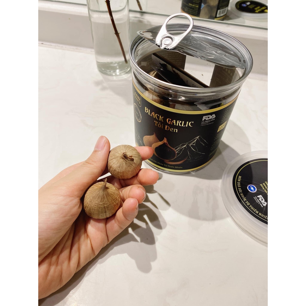 Tỏi đen, Tỏi cô đơn lên men tự nhiên 60 ngày theo công nghệ Nhật Bản (200gr). Tỏi đen Landfood's