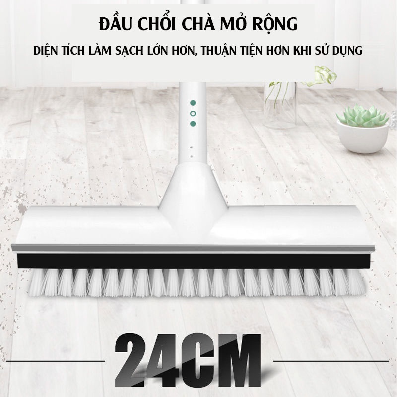 Cây cọ nhà vệ sinh Kitimop-Z2 bàn chải chà sàn và gạt nước đa năng, cán inox bền bỉ chắc chắn dễ dàng điều chỉnh độ dài