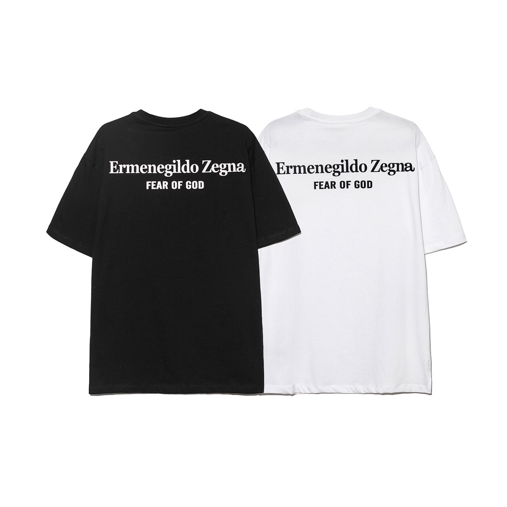 Áo Thun Nam Tay Ngắn In Chữ FEAR OF GOD Zegna Phong Cách Châu Á Cá Tính