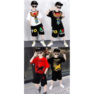 Combo 2 bộ cotton 4 chiều dày dặn mềm mại bé trai từ 5 6 7 8 9 tuổi