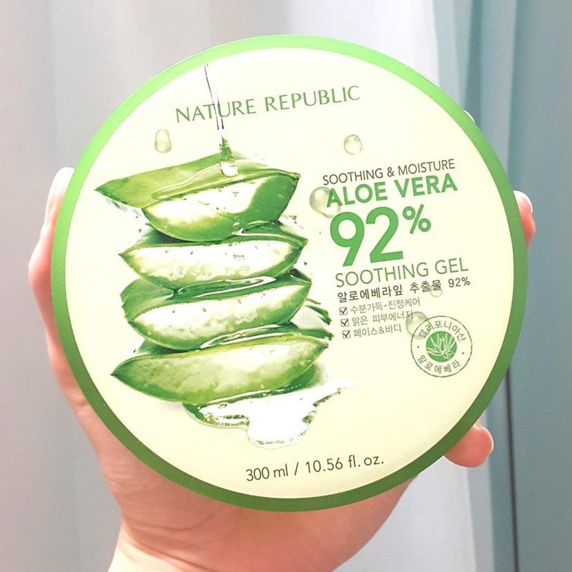 Gel Nha Đam 92% (Nature Republic) - Kem Nha Đam Đa Năng - Gel Lô Hội Dưỡng Ẩm Làm Dịu Mát Da