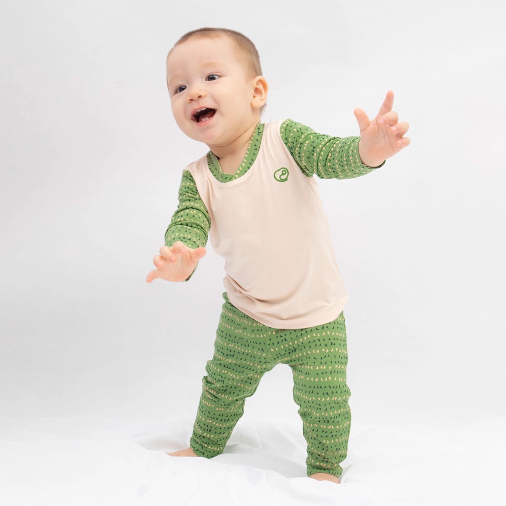 Bộ dài tay cài vai sợi tre BU 6m - 3Y