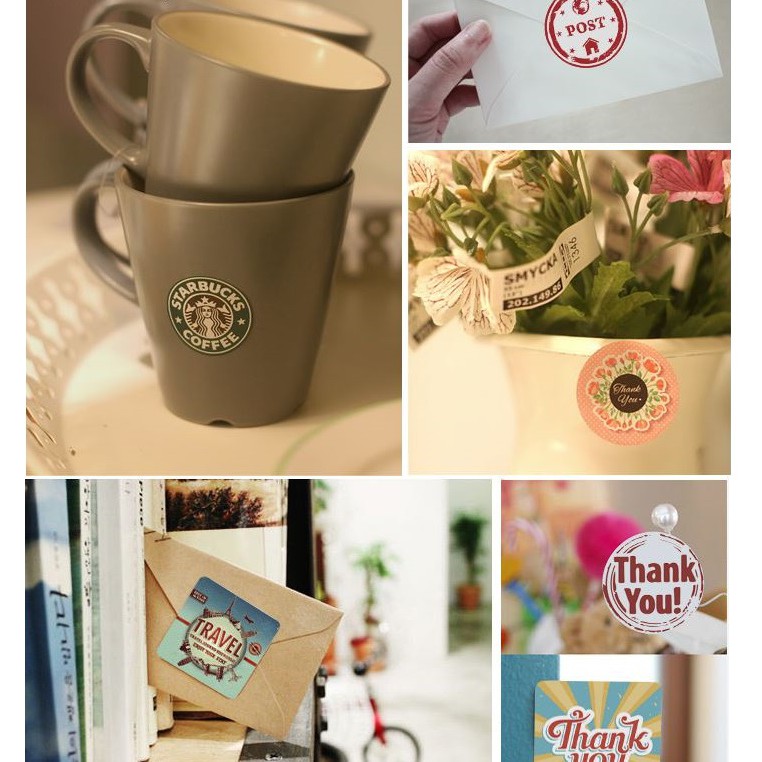 Hộp 38 Nhãn Dán Retro Sticker Trang Trí Hàn Quốc