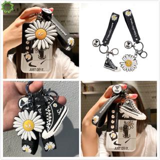 Móc khoá treo cặp Giày và Hoa cúc dễ thương bằng cao su