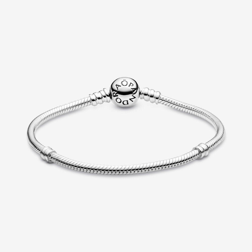 Vòng tay Pandora Moments Sparkling Heart Clasp Snake Chain Bracelet Pan2011 Fullbox