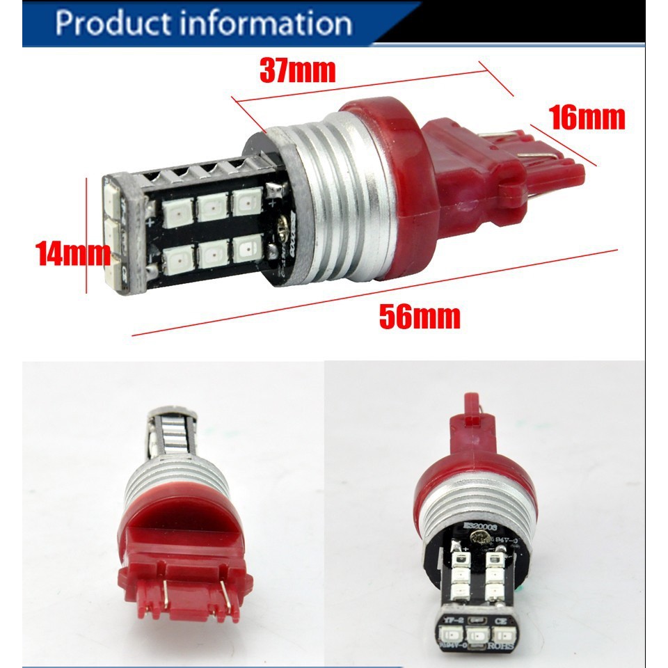 ✵△♕Bóng Đèn Led T25 3156 3157 Chip 2835 15SMD Thay Thế Xi Nhan, Lùi Ô Tô, Demi Xe Máy 12V-24V