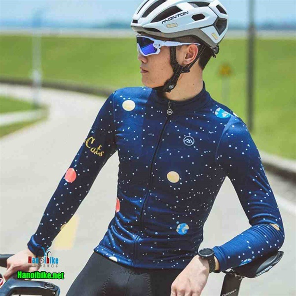Áo dài tay xe đạp Nam chất Nỉ ấm Monton Lifestyle Spacecat