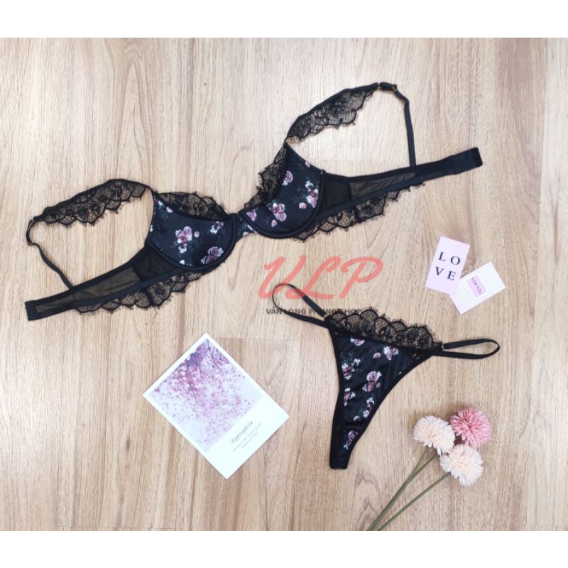 [ĐỘC QUYỀN_70KG] Set nội y hoa lọt khe có mút và gọng cao cấp
