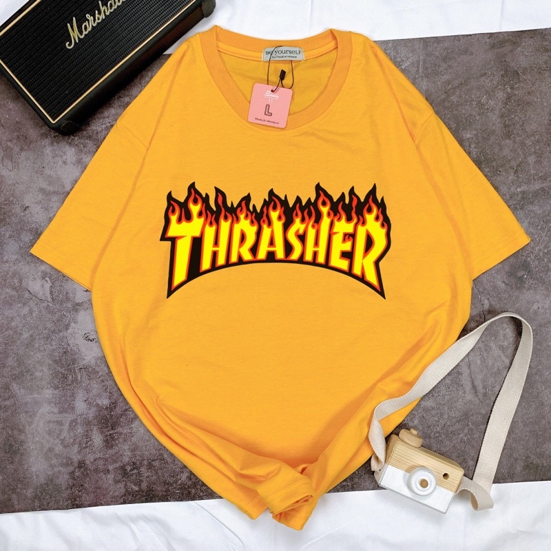 Áo Thun Tay Ngắn UNISEX THRASHER LỬA - Hình chụp thật (Đủ size M-L-XL)