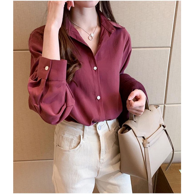 Plus Áo Sơ Mi Chiffon Dáng Rộng Size Lớn Thời Trang Mùa Xuân