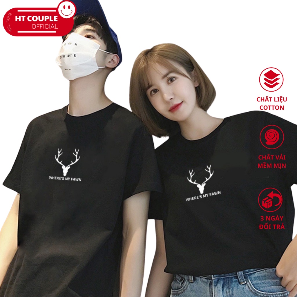 Áo Đôi Tay Lỡ, Áo Đôi Đẹp Đơn Giản Where's My Fawn FS02