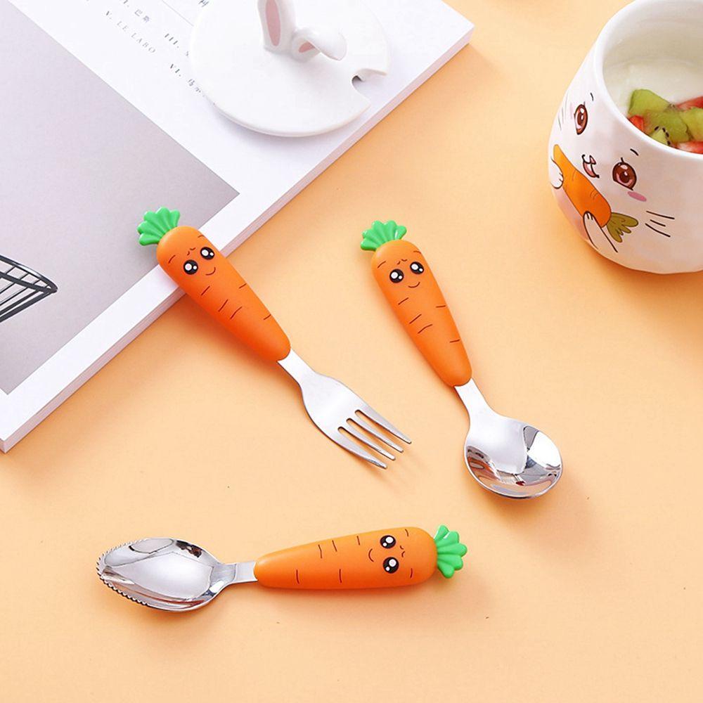 Bát Ăn Bằng Thép Không Gỉ Hình Củ Cà Rốt Dễ Thương Cho Bé