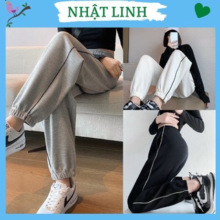 Quần bom nữ quần thể thao nữ bo gấu chạy viền chất nỉ tổ ong dày dặn cạp chun co giãn NHẬT LINH - Q99