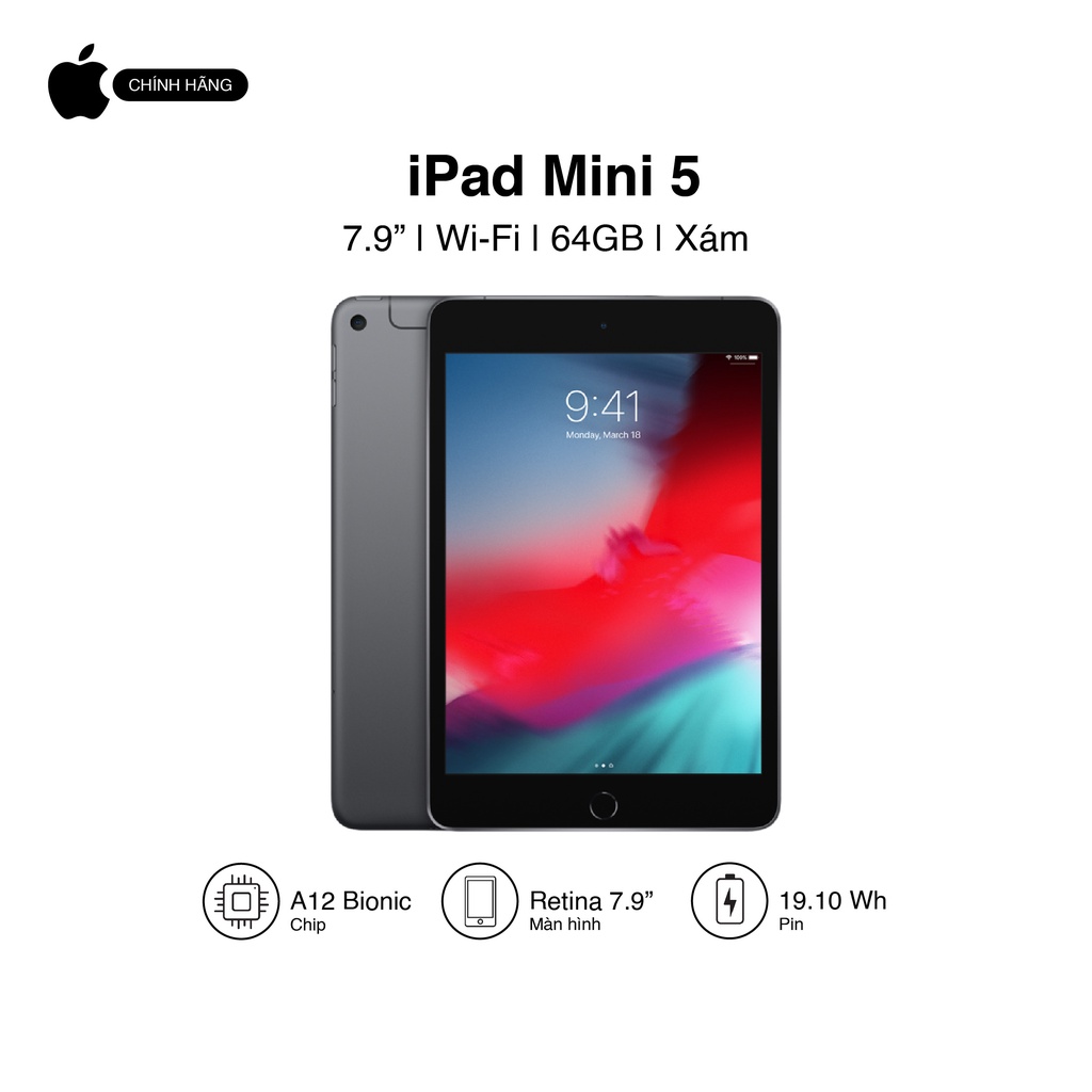 Máy tính bảng Apple iPad Mini 5 2019 7.9inch Wifi 64GB Hàng chính hãng ZA/A