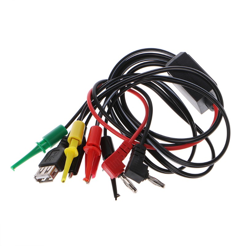 neva* 63cm Power Supply Test Lead Cable Kit 2 Alligator Clip 2 Banana Plug 4 Hook Clip