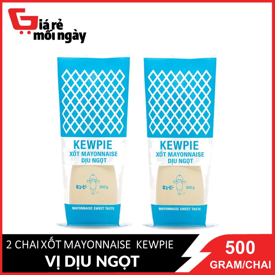 Combo 2 Chai Xốt mayonnaise Kewpie dịu ngọt chai 500g