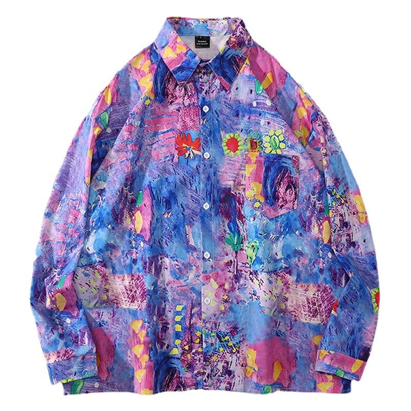 Áo Sơ Mi Nam Dài Tay In Chữ Thời Trang Hàn Quốc