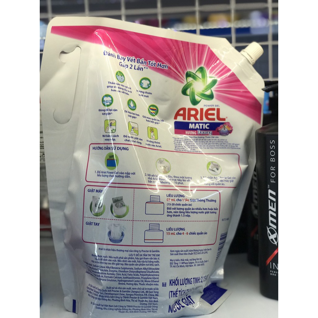 Combo Nước giặt Ariel Matic hương Downy 2.15kg + Nước xả Downy nắng mai 1.6L