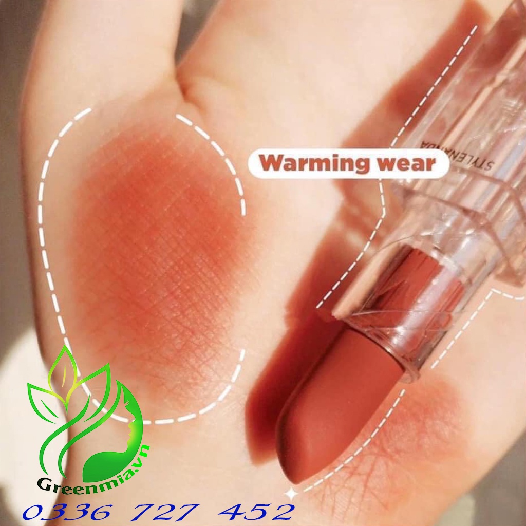 Son 3CE Soft Matte Lipstick Warming Wear Thỏi Lì Màu Cam Cháy Thiết Kế Trong Suốt Bền Màu CHÍNH HÃNG CHECK HIDDEN TAG