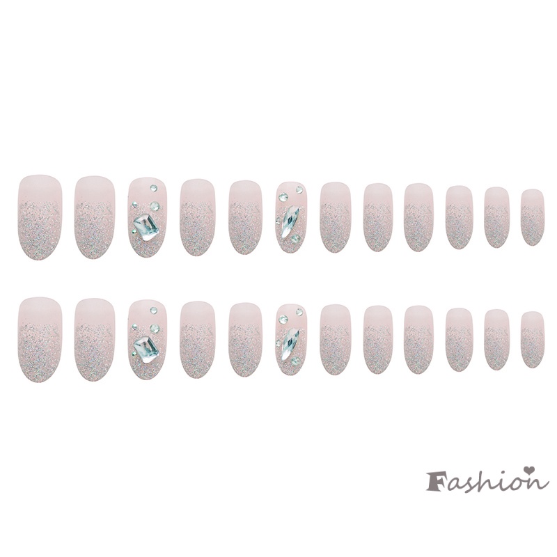 Set 24 Móng Tay Giả Sáng Bóng Thiết Kế Ngọt Ngào