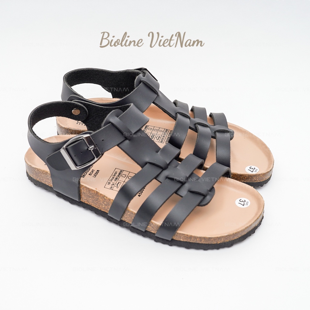 Dép_Sandal Đế trấu, Da bò thật nguyên tấm Chống Nước Mã DK12