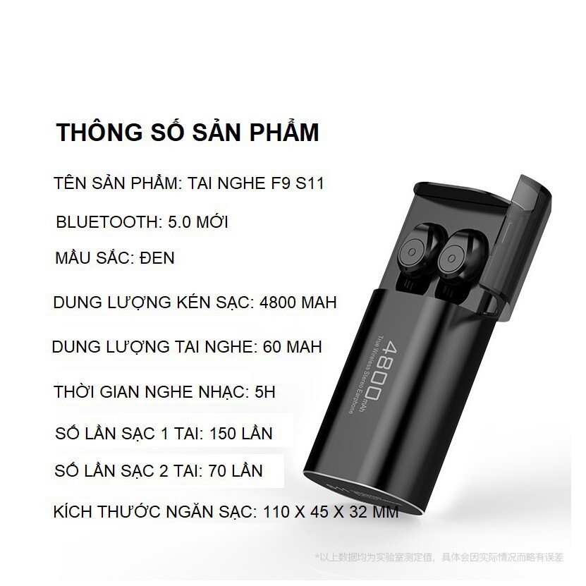 Tai nghe Bluetooth S11 TWS bản Quốc tế không dây kiêm sạc dự phòng 4800mAh chống nước IPX5 chống ồn Chính Hãng NBR