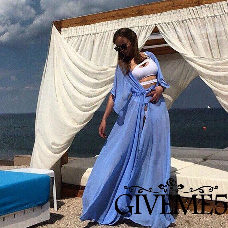 Áo khoác voan mặc ngoài bikini thời trang cho nữ