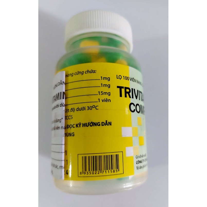 Viên uống vitamin B-Complex Chai 100 viên - Tăng cường sức đề kháng