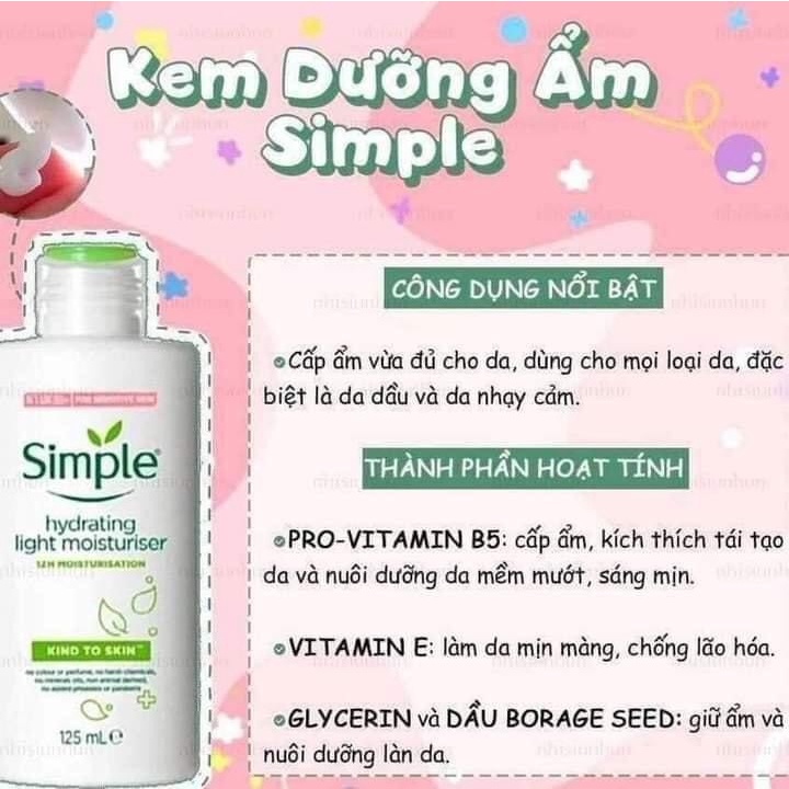 Combo Bộ Dưỡng Da Simple Cho Da Dầu Mụn Nhay Cảm