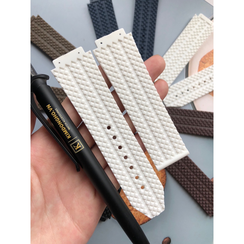 Dây Đồng Hồ HUBLOT Nam Vân Hạt Trắng Size Dây 17 - 25 - 22