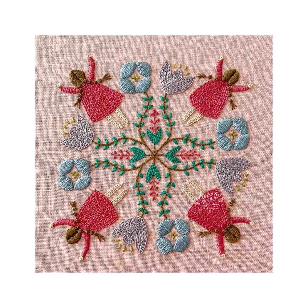 Bộ dụng cụ tự thêu kèm khung mẫu LÂN TRUNG THU trang trí NHÀ CỬA / quà tặng cho bạn bè DIY THÊU TAY - MIE Handmade